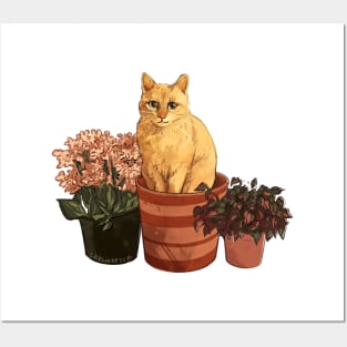 Flower Pot Cat Posters and Art